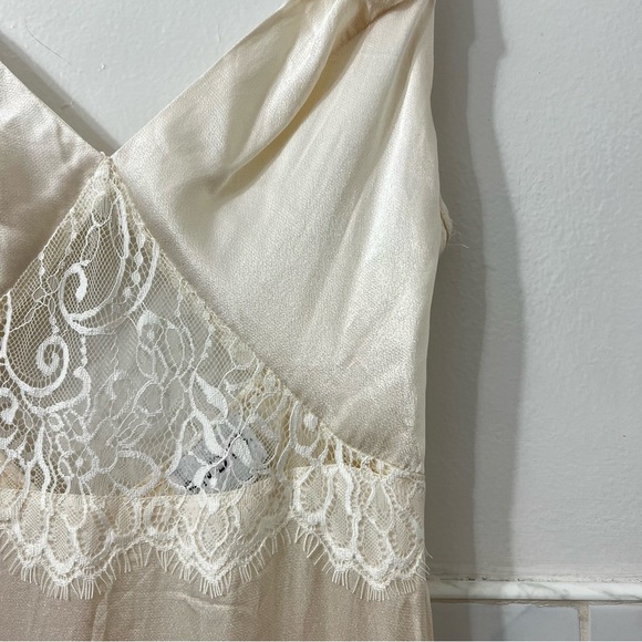 Revolve x SNDYS XS Ivory Satin Babydoll Wedding Fairy Slinky Maxi Slip Dress - Picture 9 of 14